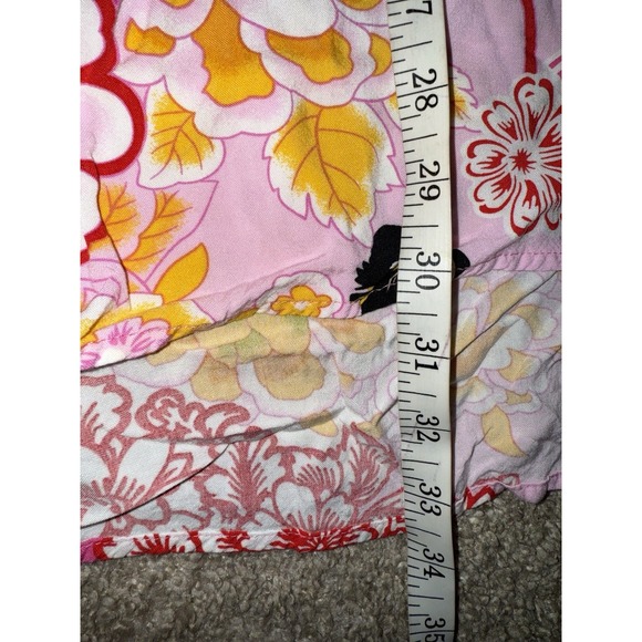 Natori Kaftan Caftan Dress Small Pink‎ Geisha Floral Garden Vneck Lounge House N - Picture 7 of 9